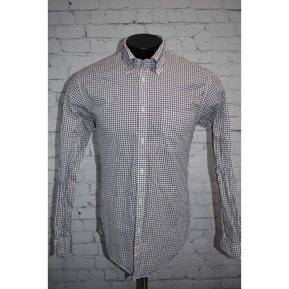 Brooks Brothers Thomas Mason Shirt Men Size Medium Regent Fit Blue Paisley - Picture 2 of 6